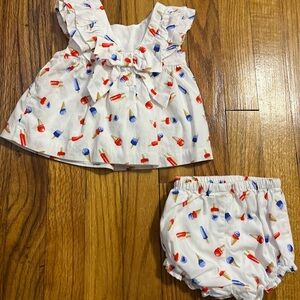 Colorful Kids Dress and Bloomers Set